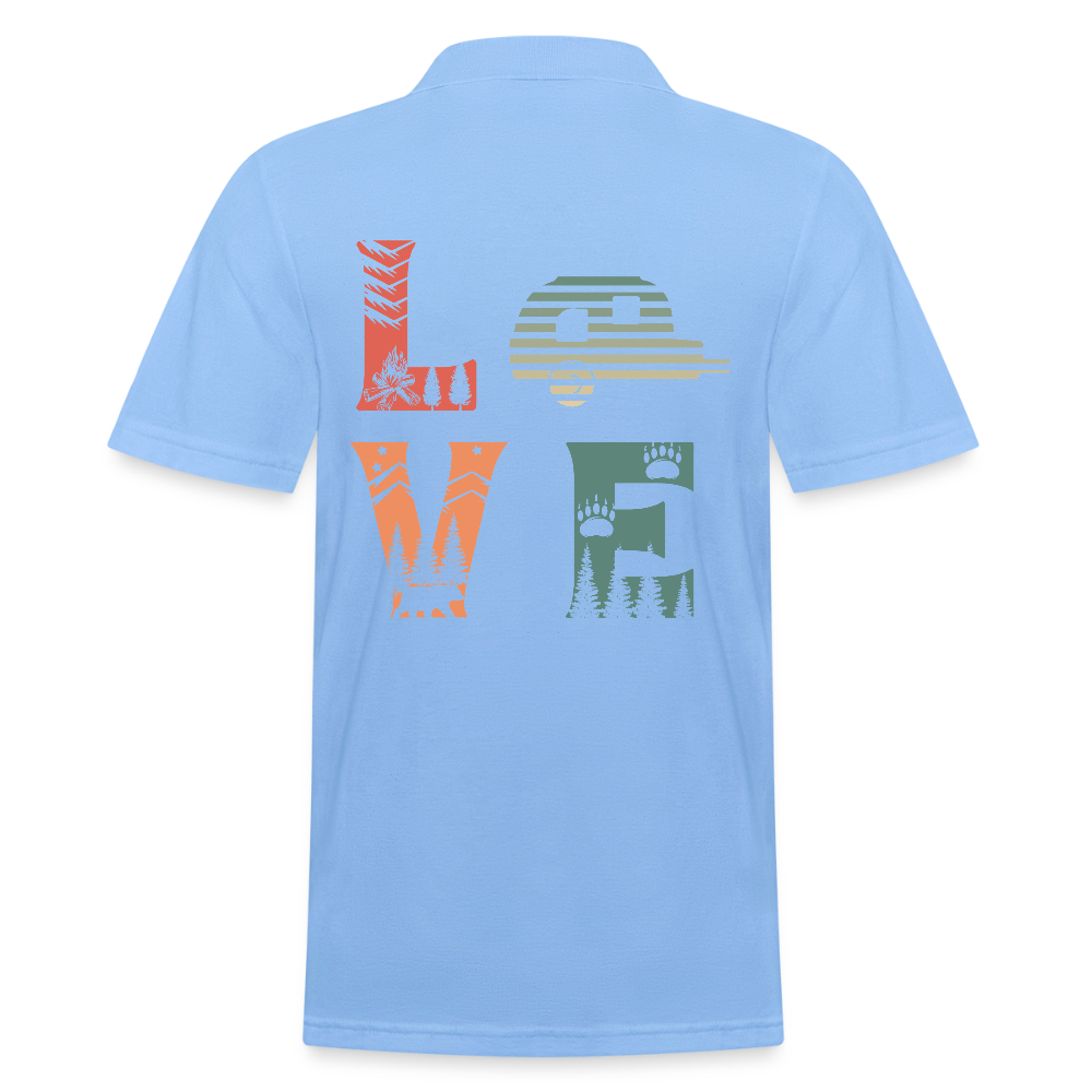 LOVE | Männer Poloshirt - Himmelblau