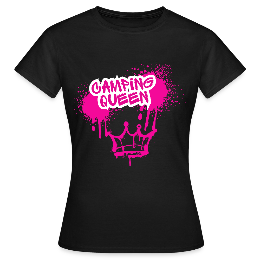 CAMPING QUEEN | Frauen T-Shirt - Schwarz