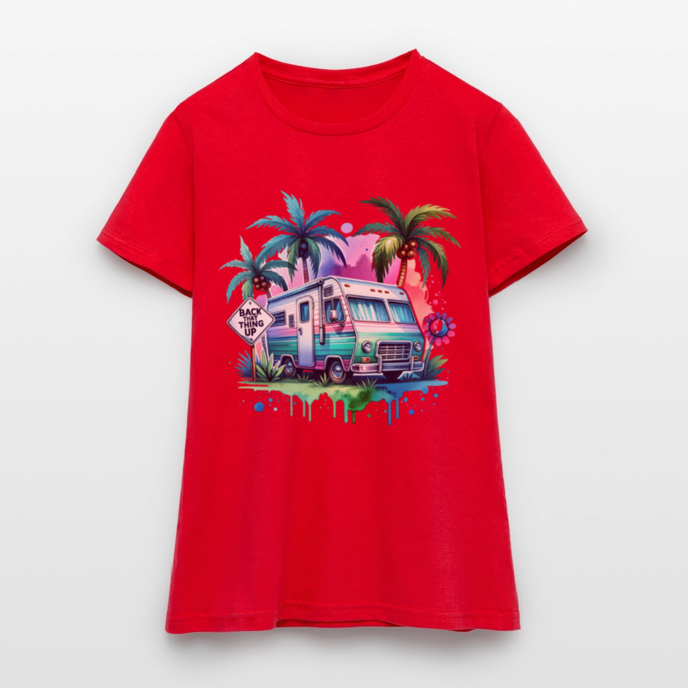 Wohnmobil unter Palmen | Frauen T-Shirt - Rot