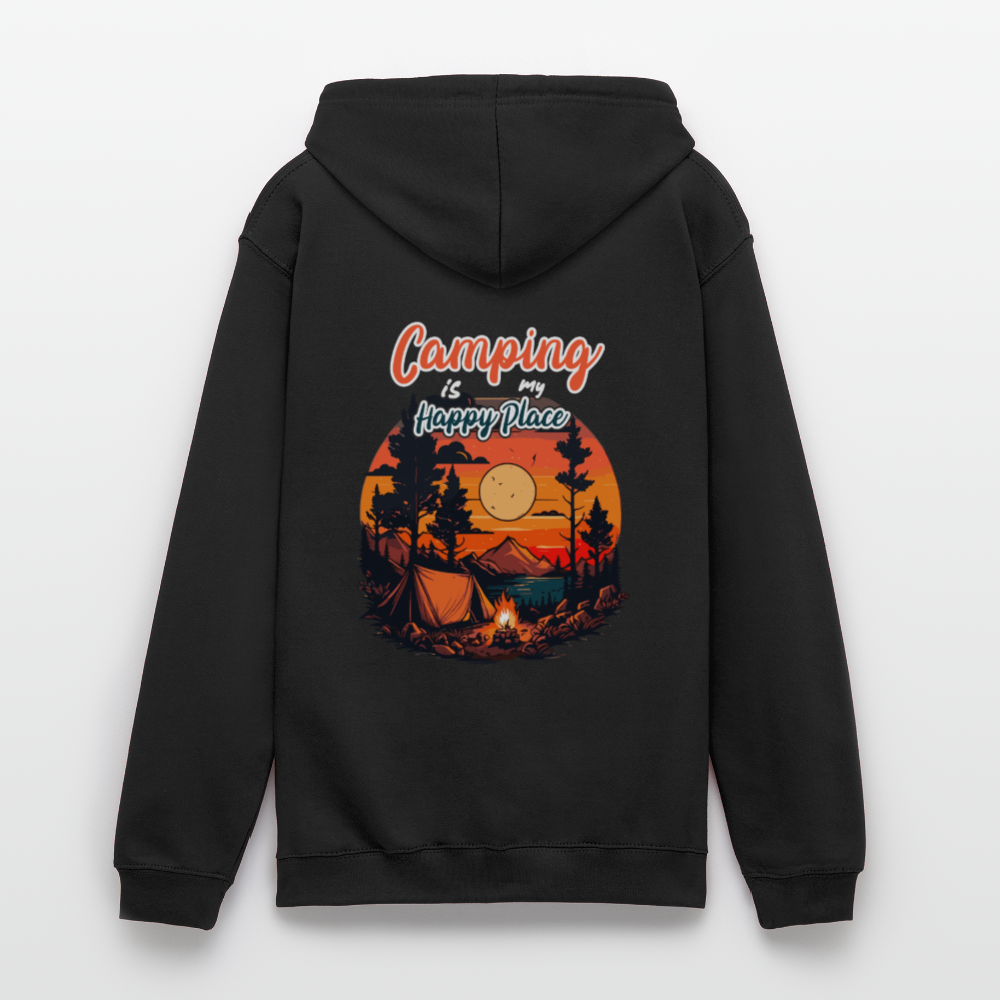 CAMPING IS MY HAPPY PLACE | Unisex Hoodie - Schwarz