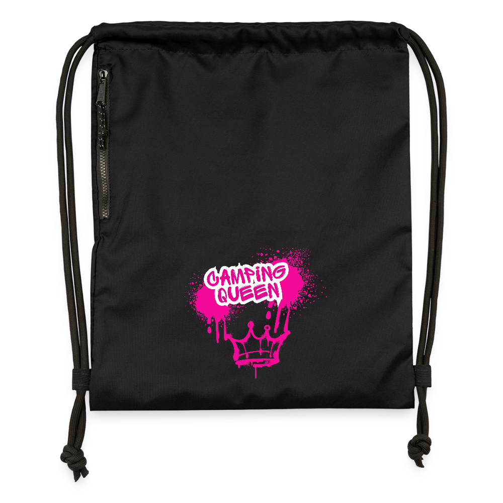 CAMPING QUEEN | Turnbeutel aus Recycling-Material - Schwarz