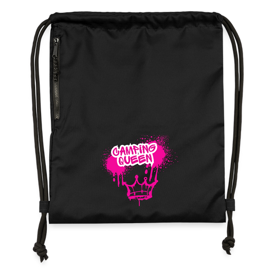 CAMPING QUEEN | Turnbeutel aus Recycling-Material - Schwarz