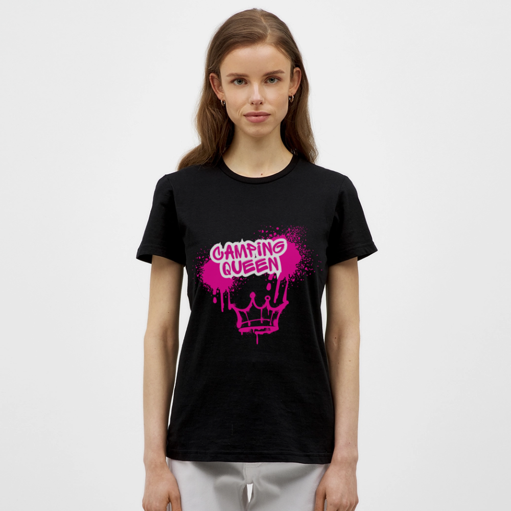 CAMPING QUEEN | Frauen T-Shirt - Schwarz