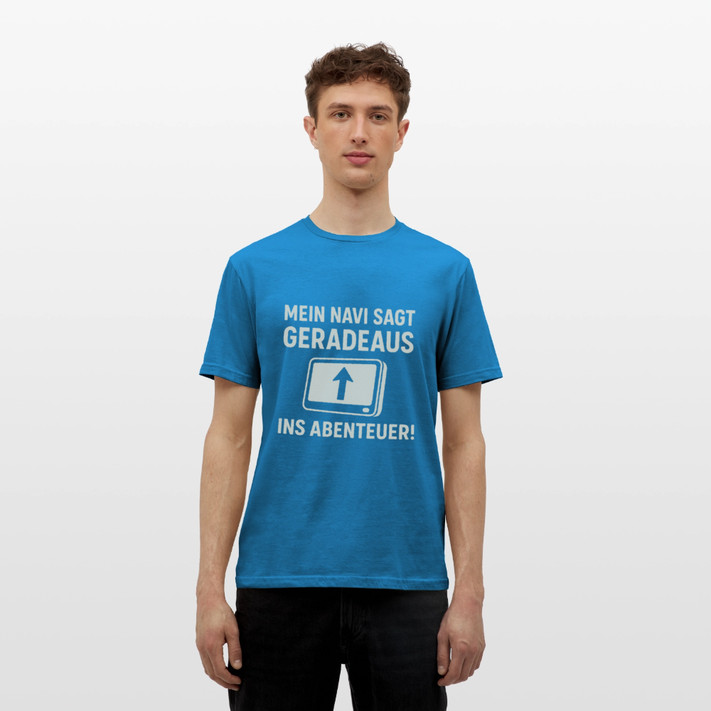 Mein Navi sagt geradeaus ins Abenteuer! | Männer T-Shirt - Royalblau