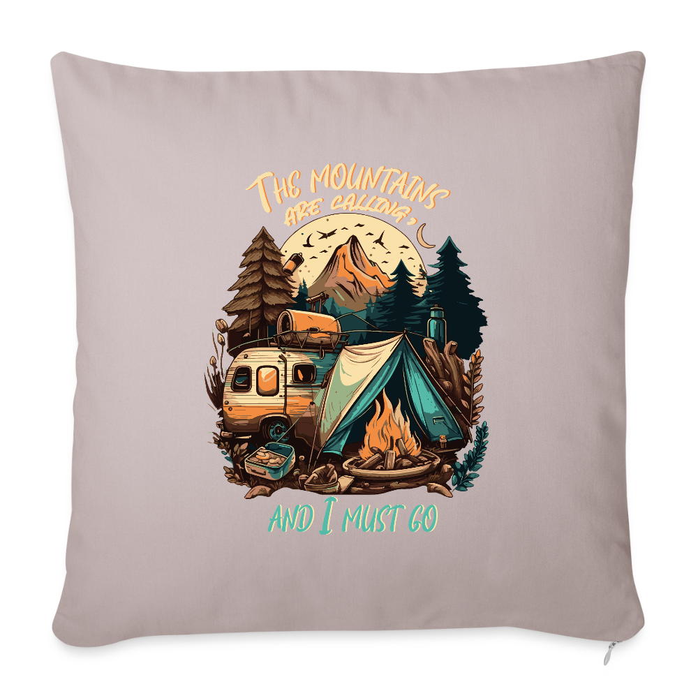 THE MOUNTAINS ARE CALLING | Sofakissenbezug 44 x 44 cm - helles Taupe