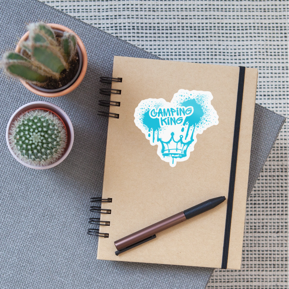 CAMPING KING | Sticker - Weiß glänzend