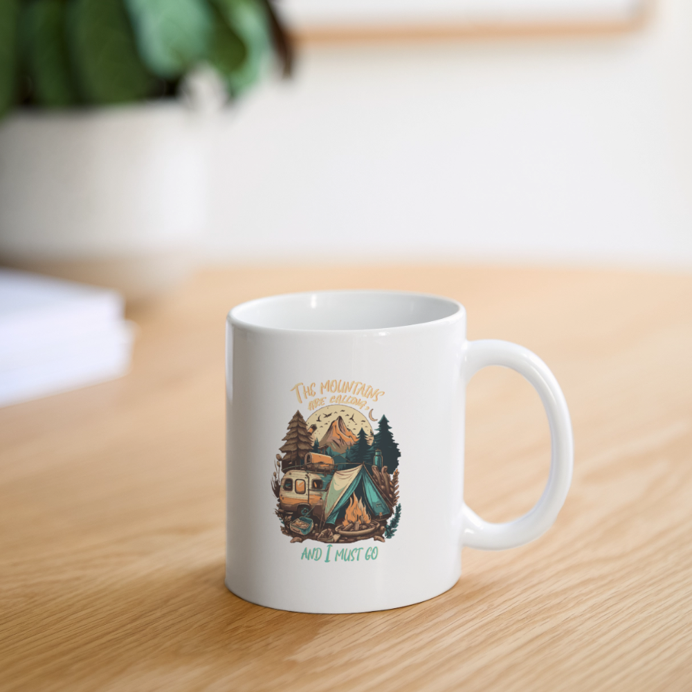 THE MOUNTAINS ARE CALLING | Tasse - Weiß