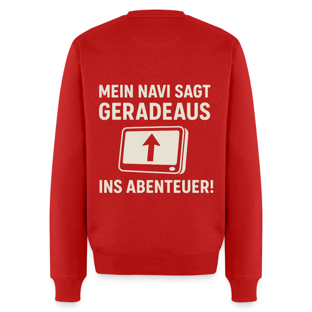 Mein Navi sagt geradeaus ins Abenteuer! | Männer Premium Pullover - Rot