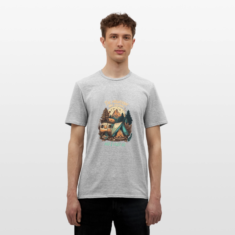 THE MOUNTAINS ARE CALLING | Männer T-Shirt - Grau meliert