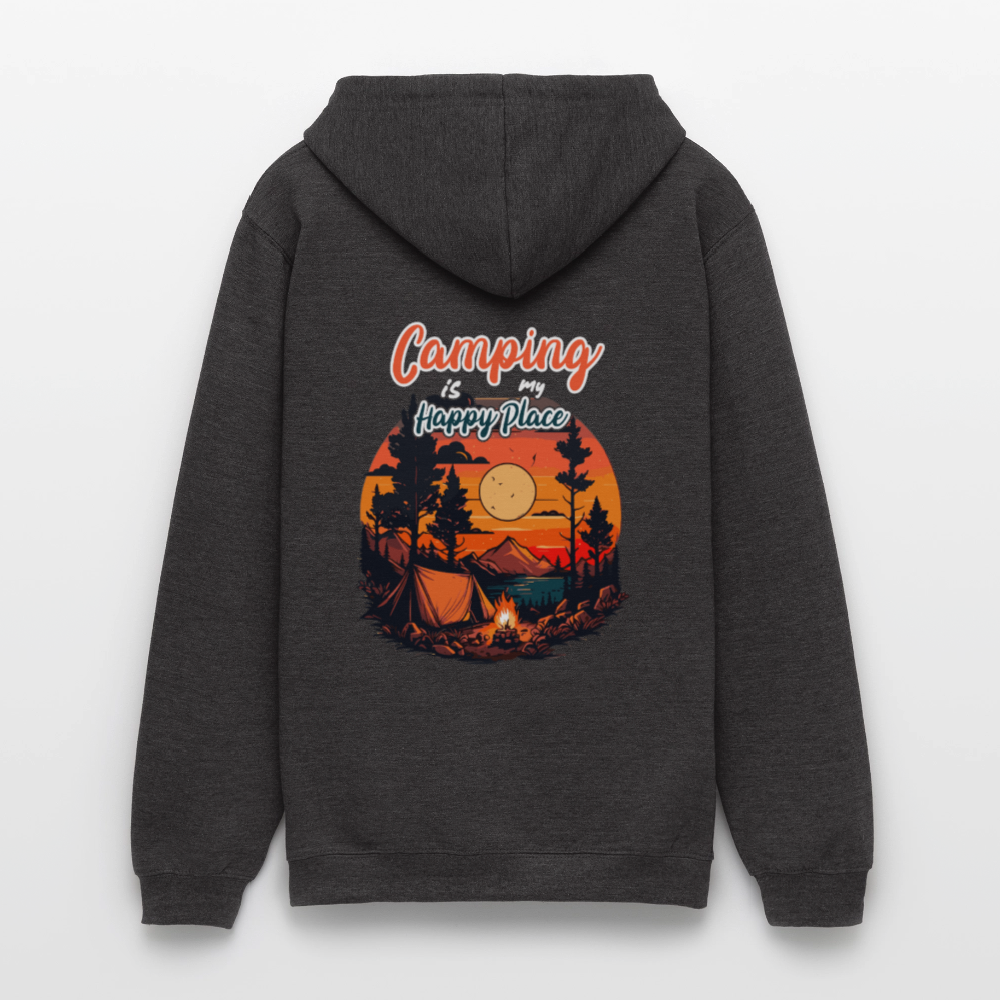 CAMPING IS MY HAPPY PLACE | Unisex Hoodie - Anthrazit