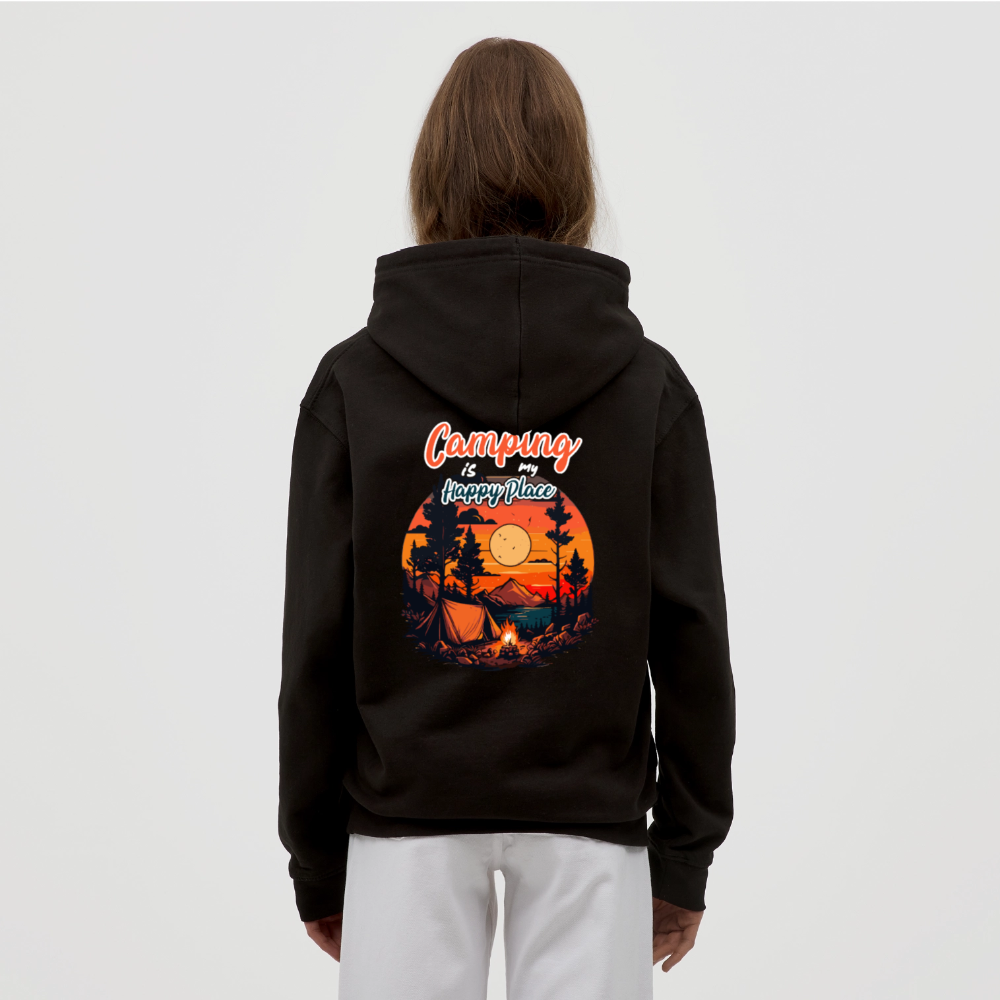 CAMPING IS MY HAPPY PLACE | Unisex Hoodie - Schwarz
