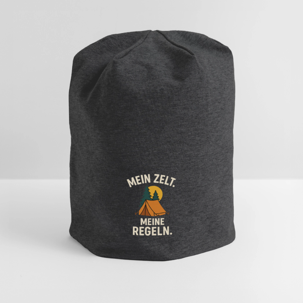 Mein Zelt. Meine Regeln. | Jersey-Beanie - Anthrazit