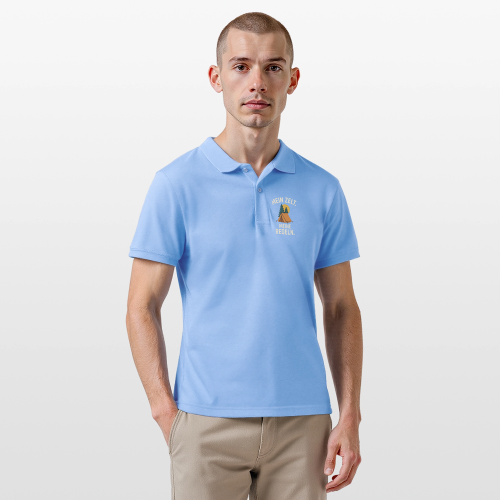 Mein Zelt. Meine Regeln | Männer Poloshirt - Himmelblau