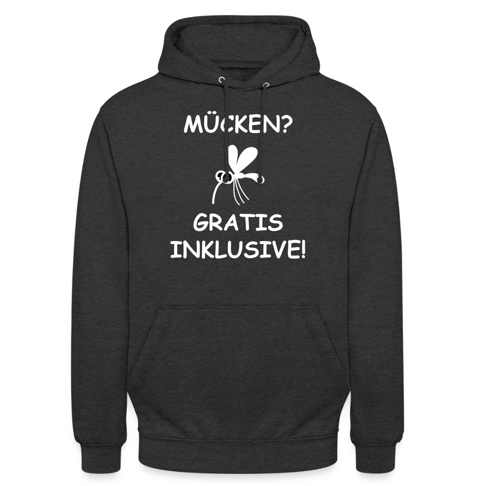 MÜCKEN? GRATIS INKLUSIVE! | Unisex Hoodie - Anthrazit