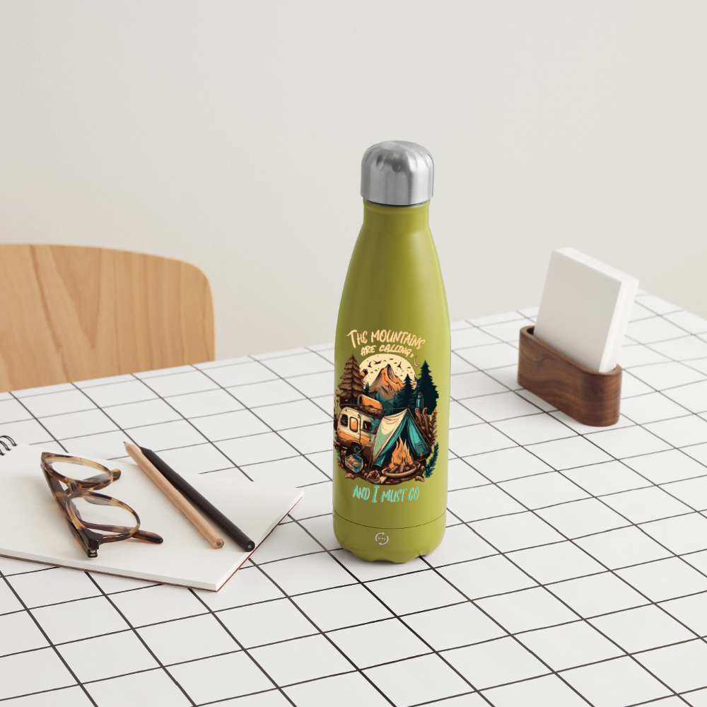 THE MOUNTAINS ARE CALLING | Thermosflasche 500 ml - Olivgrün 