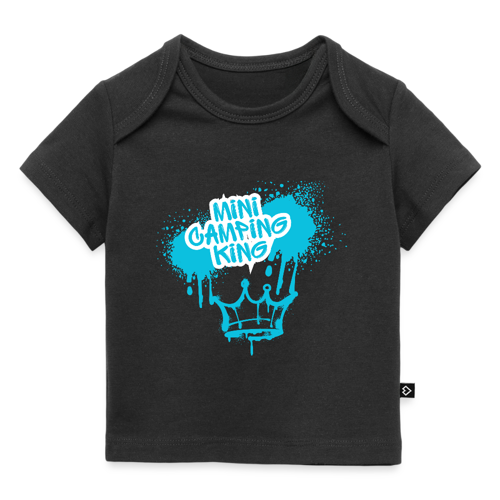 MINI CAMPING KING | Baby Bio-T-Shirt - Schwarz