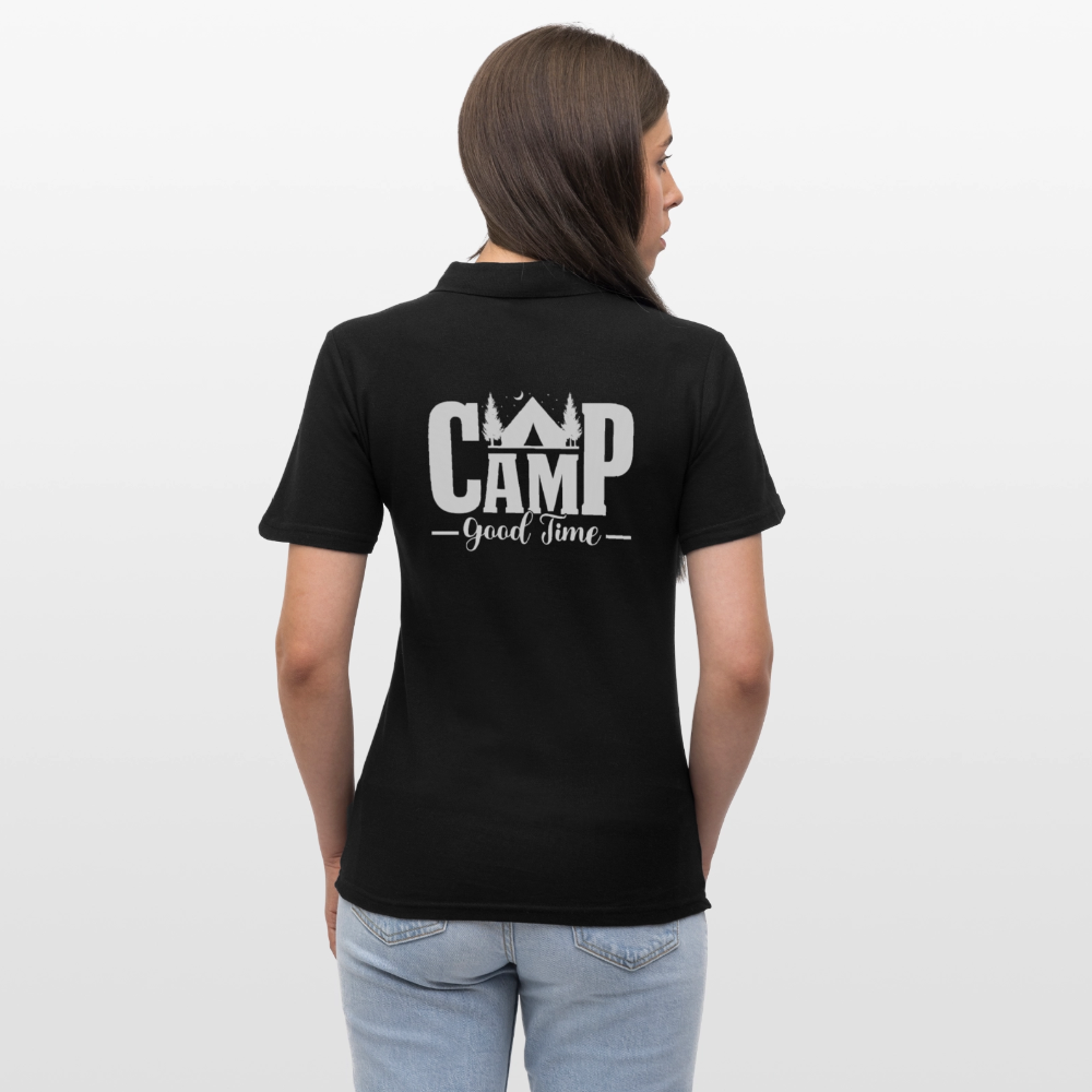 CAMP -GOOD TIME- | Frauen Polo Shirt - Schwarz