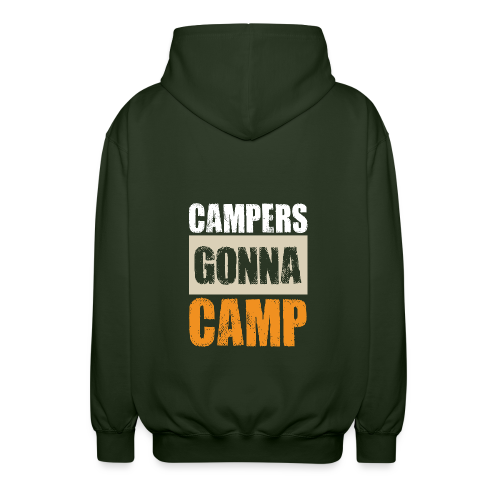 CAMPERS GONNA CAMP | Unisex Kapuzenjacke - Forstgrün 