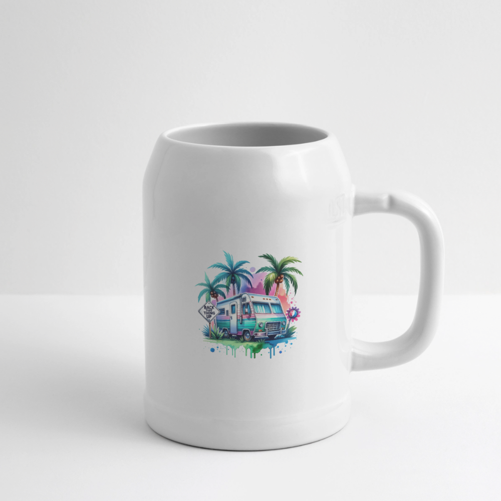 Wohnmobil unter Palmen | Bierkrug - Weiß