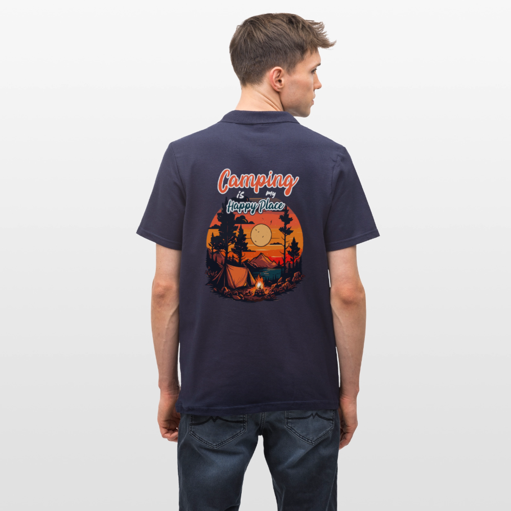 CAMPING IS MY HAPPY PLACE | Männer Poloshirt - Navy
