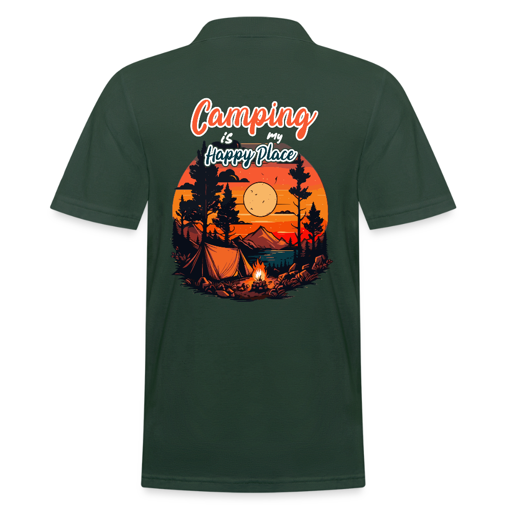CAMPING IS MY HAPPY PLACE | Männer Poloshirt - Tannengrün
