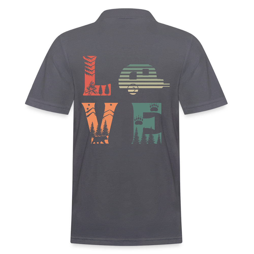 LOVE | Männer Poloshirt - Anthrazit