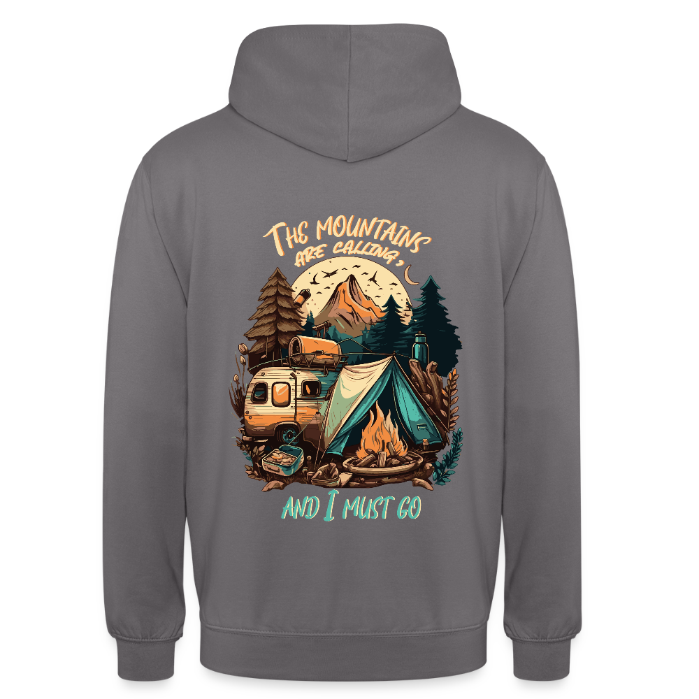 THE MOUNTAINS ARE CALLING | Unisex Hoodie - Mittelgrau