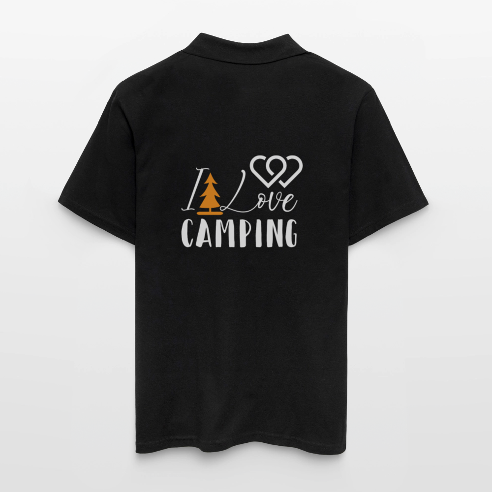 I LOVE CAMPING | Männer Poloshirt - Schwarz