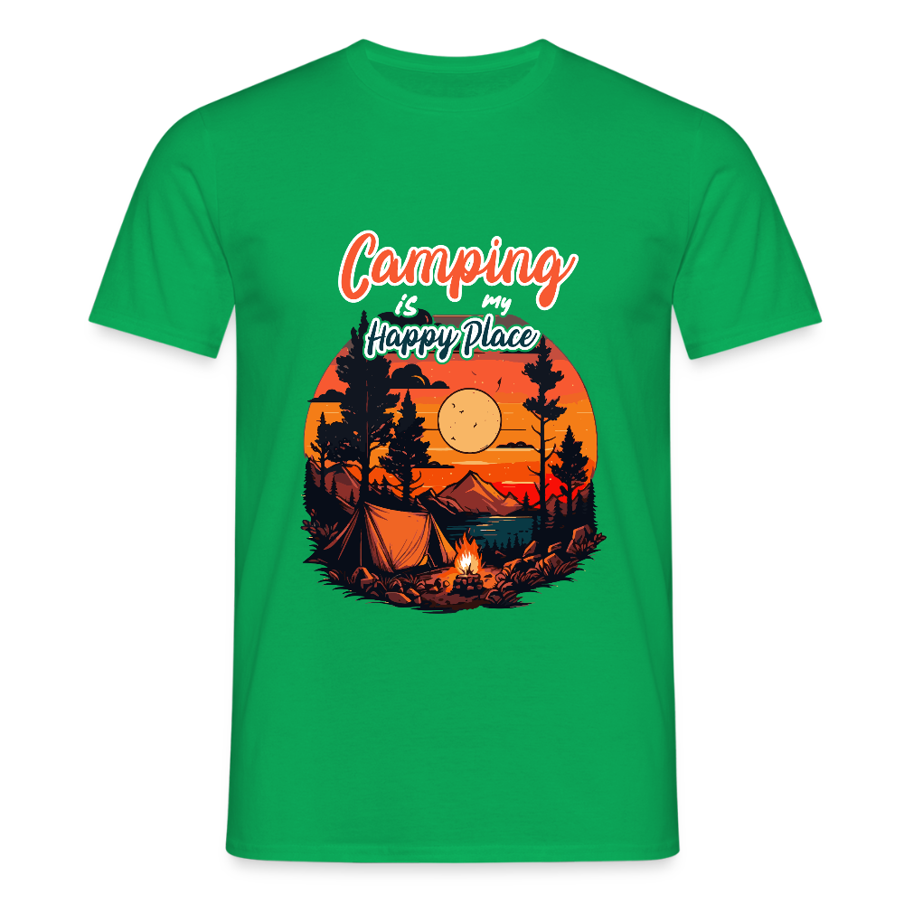 CAMPING IS MY HAPPY PLACE | Männer T-Shirt - Kelly Green