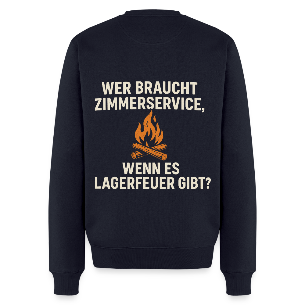 Wer braucht Zimmerservice, wenn es Lagerfeuer gibt? | Männer Premium Pullover - Navy