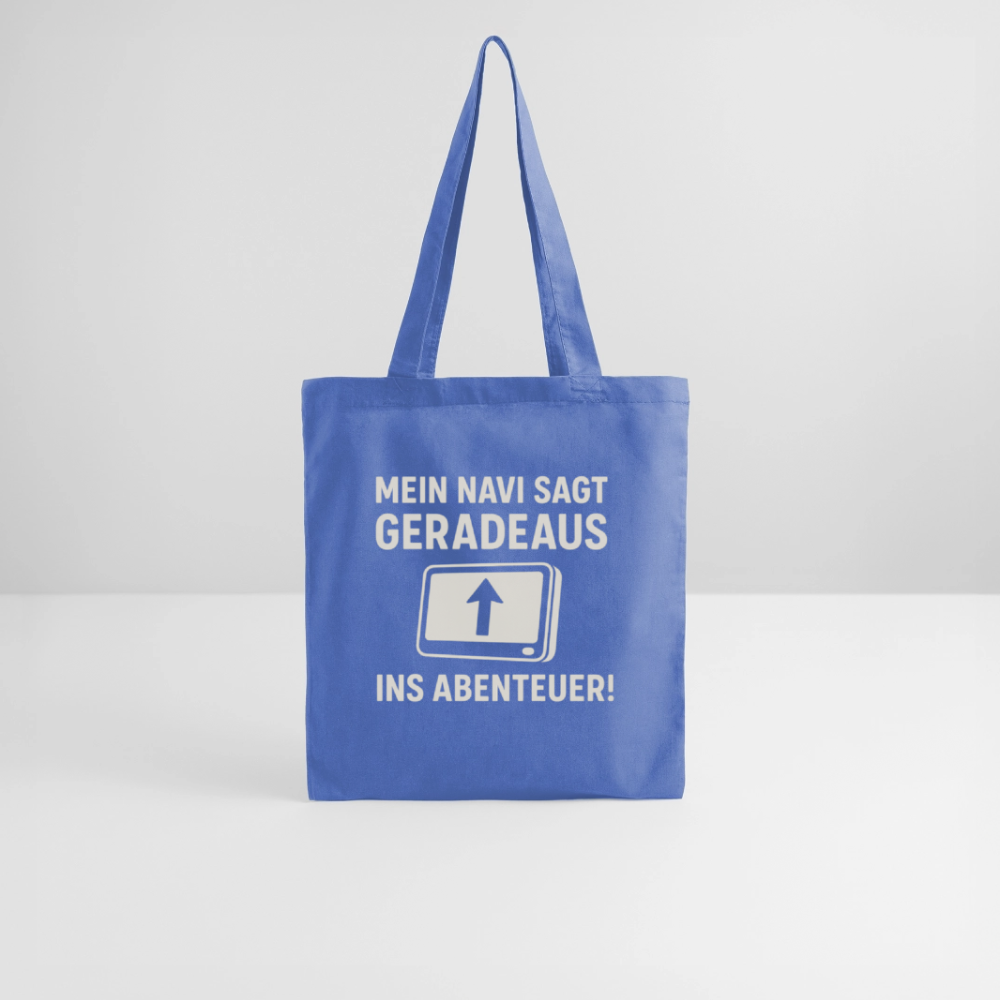 Mein Navi sagt geradeaus ins Abenteuer! | Stoffbeutel - Hellblau