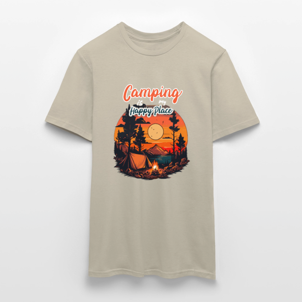 CAMPING IS MY HAPPY PLACE | Männer T-Shirt - Sandbeige
