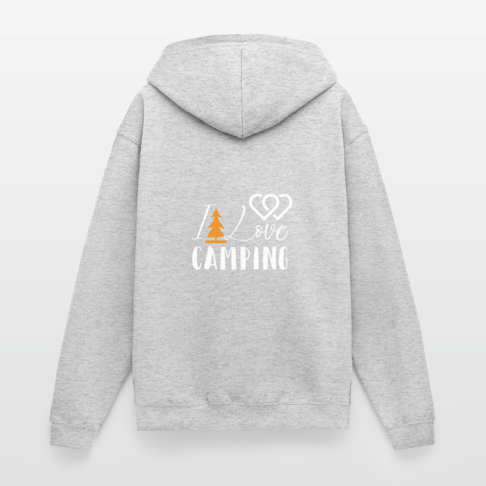 I LOVE CAMPING | Unisex Kapuzenjacke - Hellgrau meliert