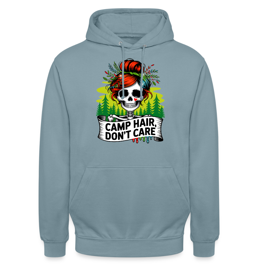 CAMP HAIR, DON´T CARE | Unisex Hoodie - Nebelblau