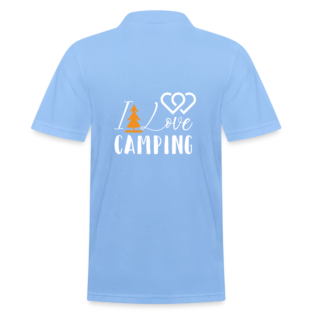 I LOVE CAMPING | Männer Poloshirt - Himmelblau