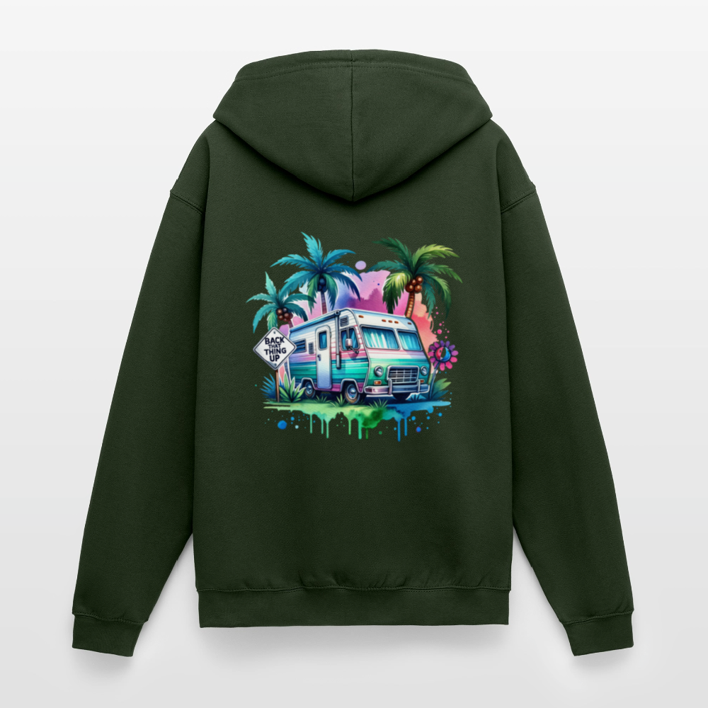 Wohnmobil unter Palmen | Unisex Kapuzenjacke - Forstgrün 