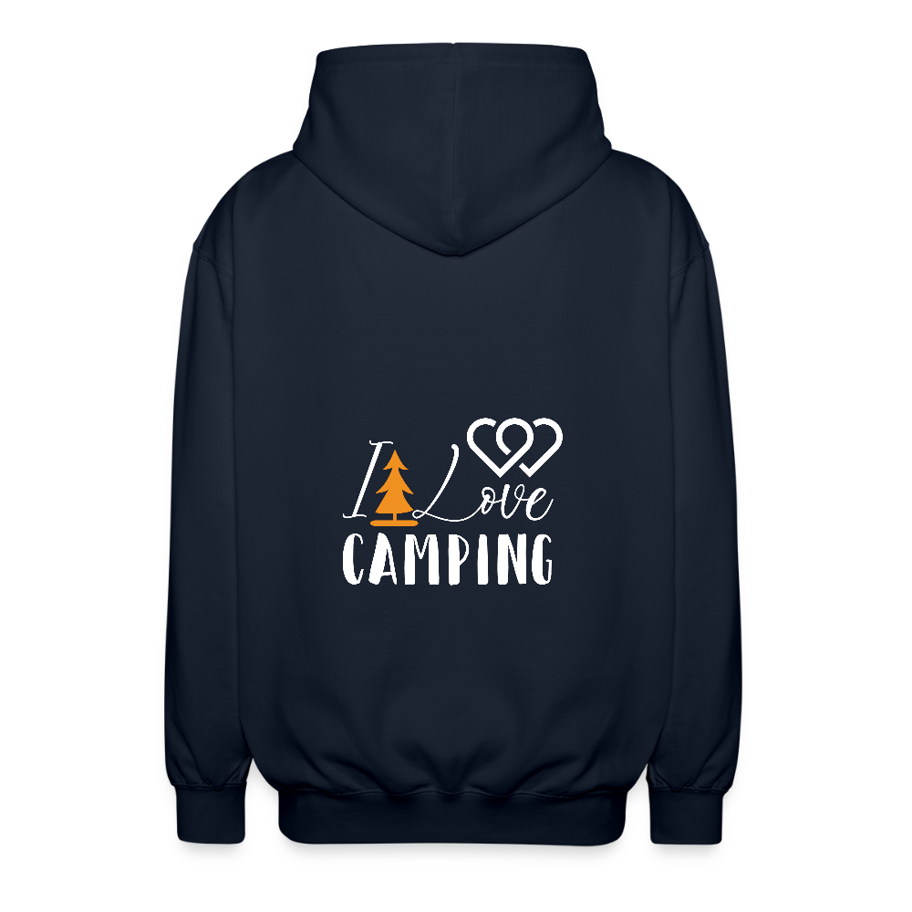 I LOVE CAMPING | Unisex Kapuzenjacke - Navy