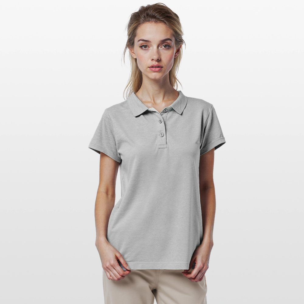 CAMPING IS MY HAPPY PLACE | Frauen Polo Shirt - Grau meliert