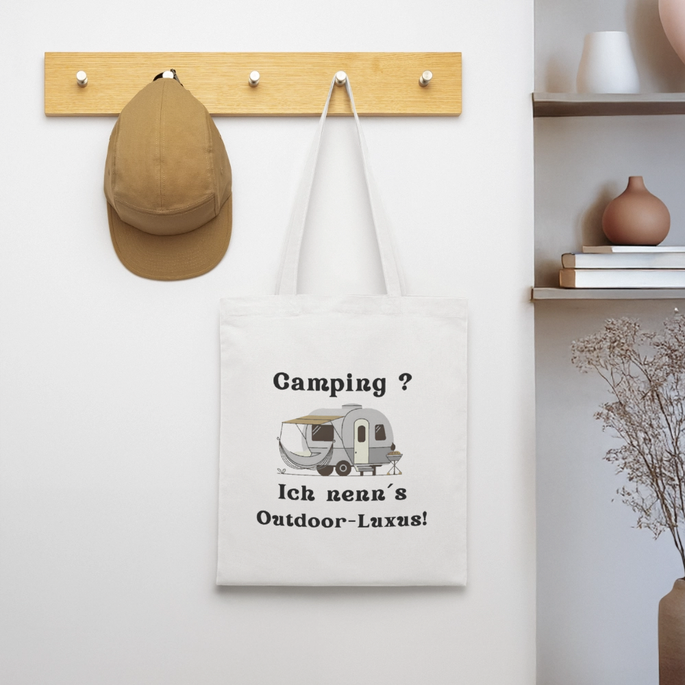 Camping? Ich nenn´s Outdoor - Luxus! | Stoffbeutel - Weiß