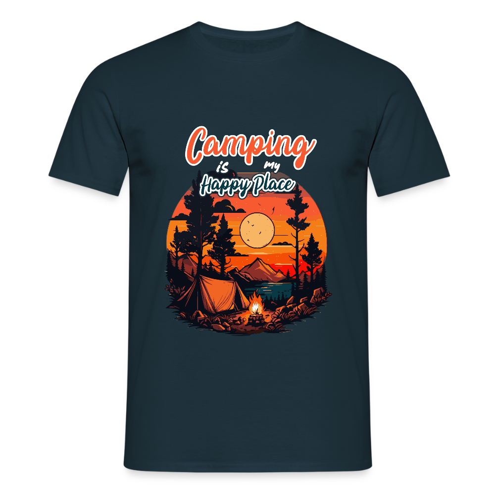 CAMPING IS MY HAPPY PLACE | Männer T-Shirt - Navy