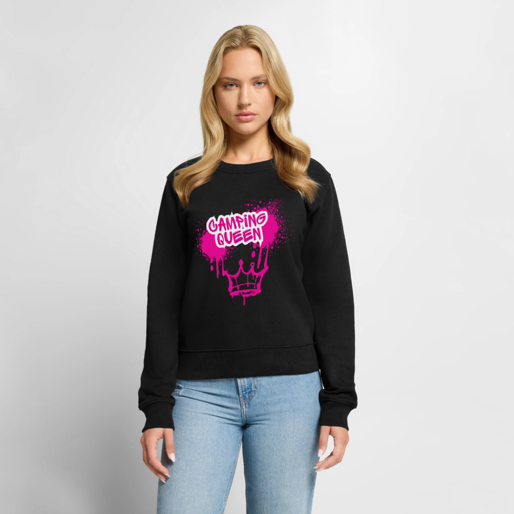 CAMPING QUEEN | Frauen Premium Pullover - Schwarz