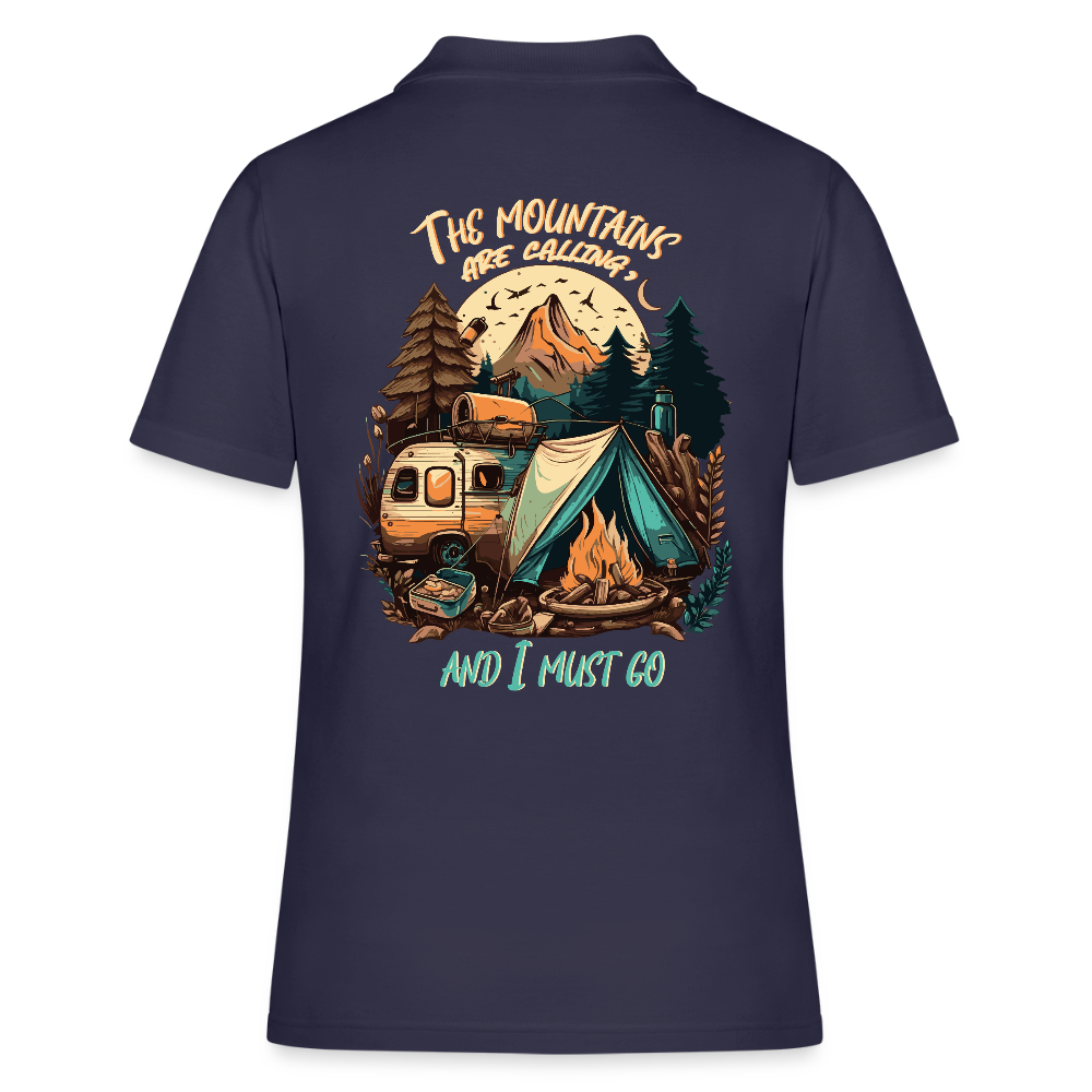 THE MOUNTAINS ARE CALLING | Frauen Polo Shirt - Navy