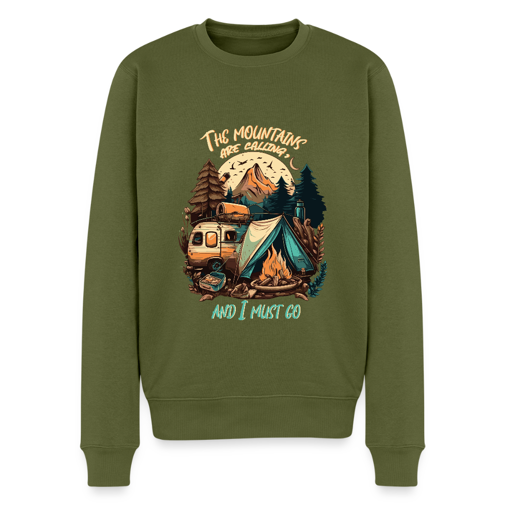 THE MOUNTAINS ARE CALLING | Männer Premium Pullover - Khaki