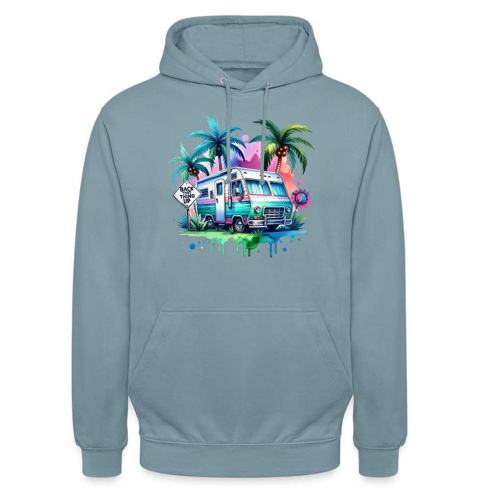 Wohnmobil unter Palmen | Unisex Hoodie - Nebelblau