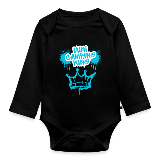 MINI CAMPING KING | Baby Bio-Langarm-Body - Schwarz