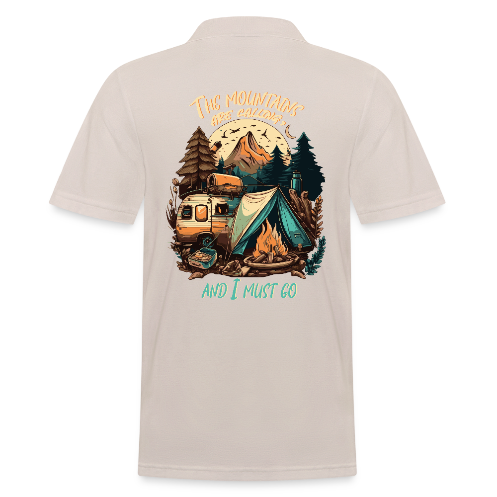 THE MOUNTAINS ARE CALLING | Männer Poloshirt - Beige
