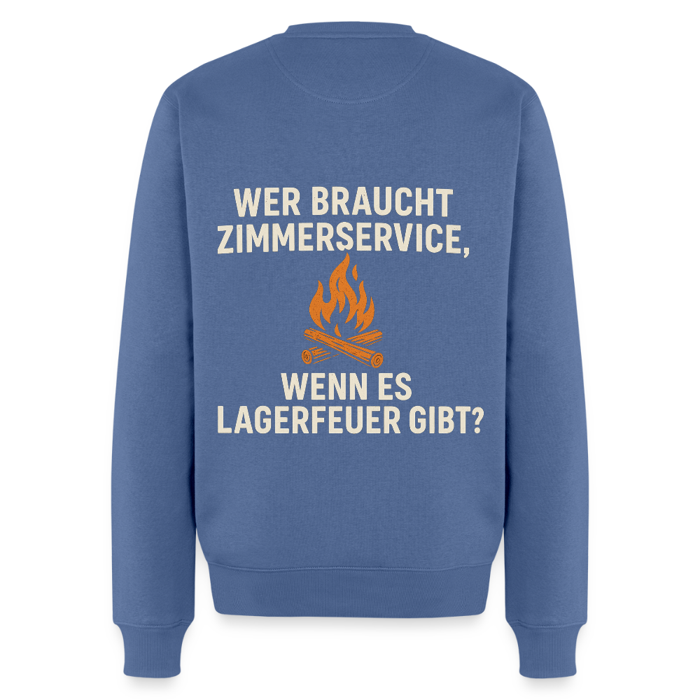 Wer braucht Zimmerservice, wenn es Lagerfeuer gibt? | Männer Premium Pullover - Taubenblau