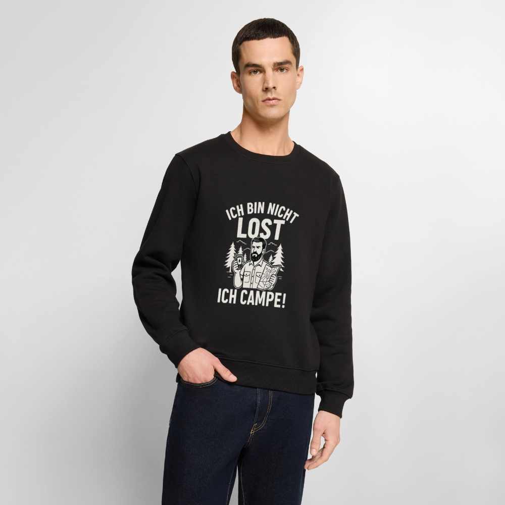 Ich bin nicht lost - ICH CAMPE! |Männer Premium Pullover - Schwarz