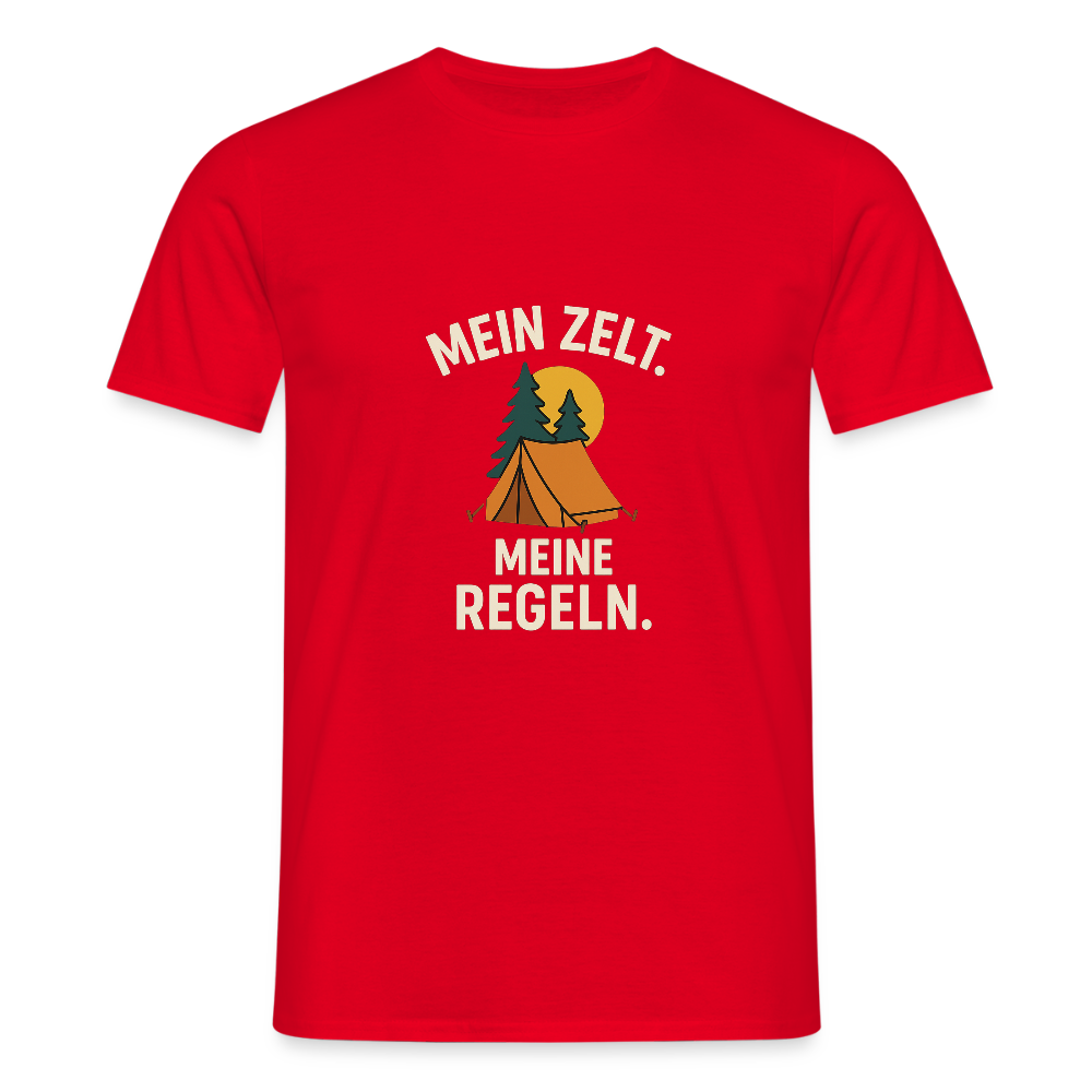 Mein Zelt. Meine Regeln. | Männer T-Shirt - Rot