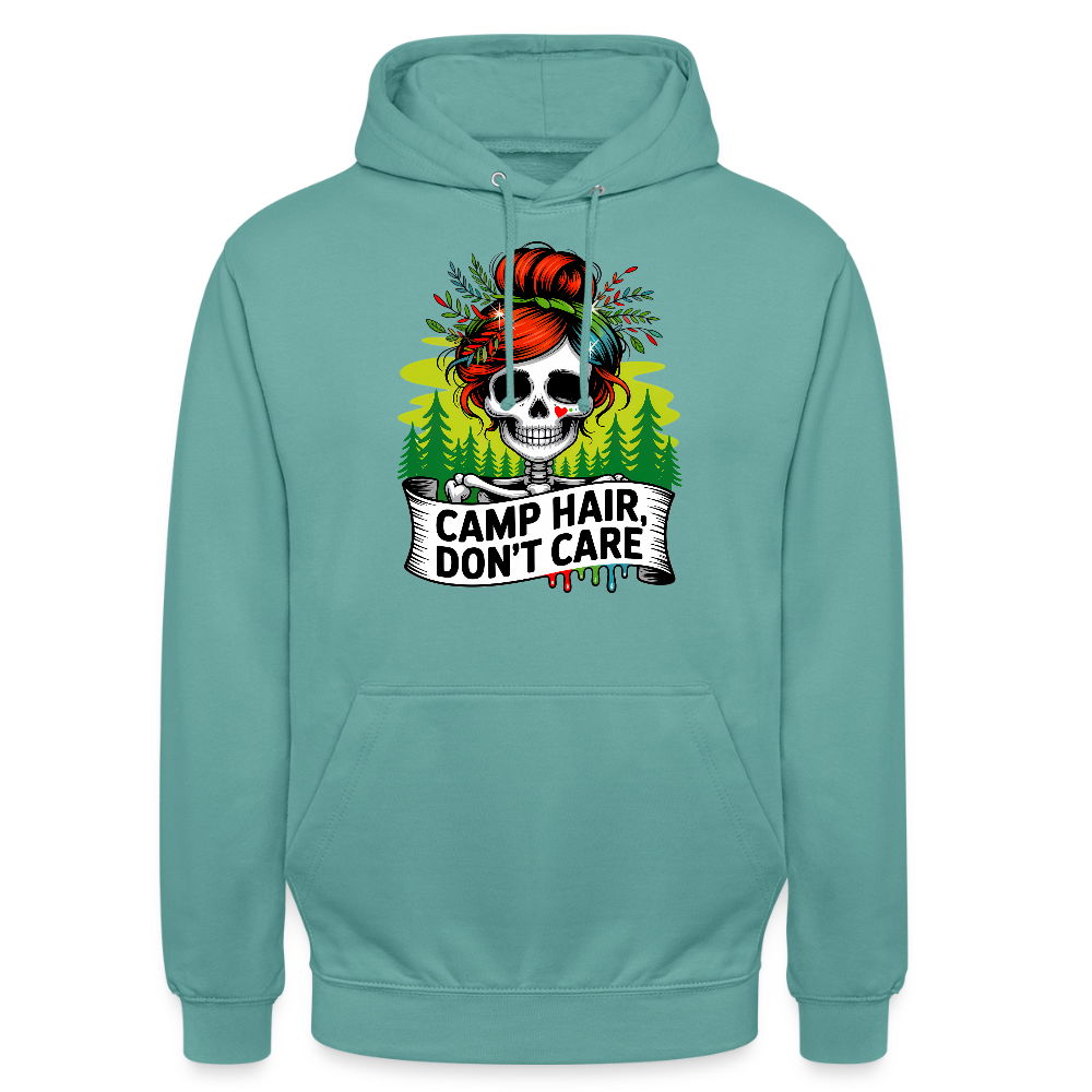 CAMP HAIR, DON´T CARE | Unisex Hoodie - Pastelltürkis